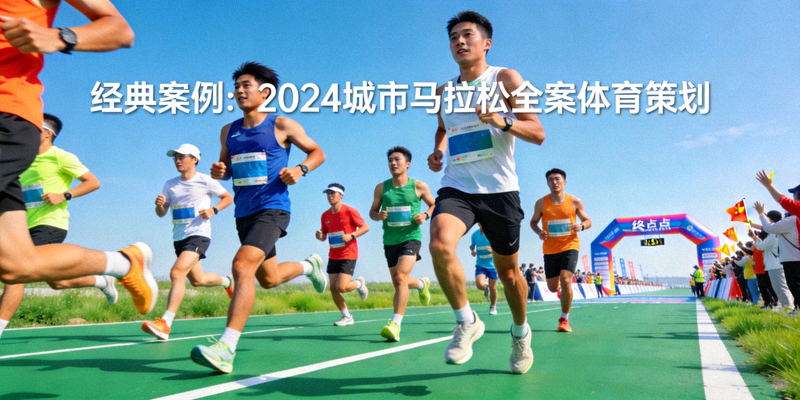 经典案例：2024城市马拉松全案体育策划 - 参赛者在绿色赛道上奔跑